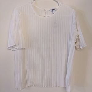 Pleated Crew Neck Top